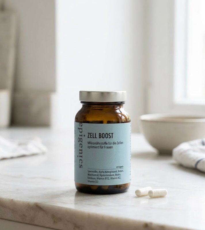 Zell Boost Frauen – Braunglasflasche mit hellblauem Etikett